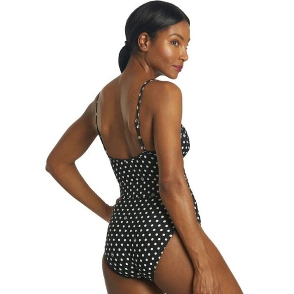 Michael Kors Dot Underwire One Piece Swimsuit. Size 4. - Picture 4 of 7
